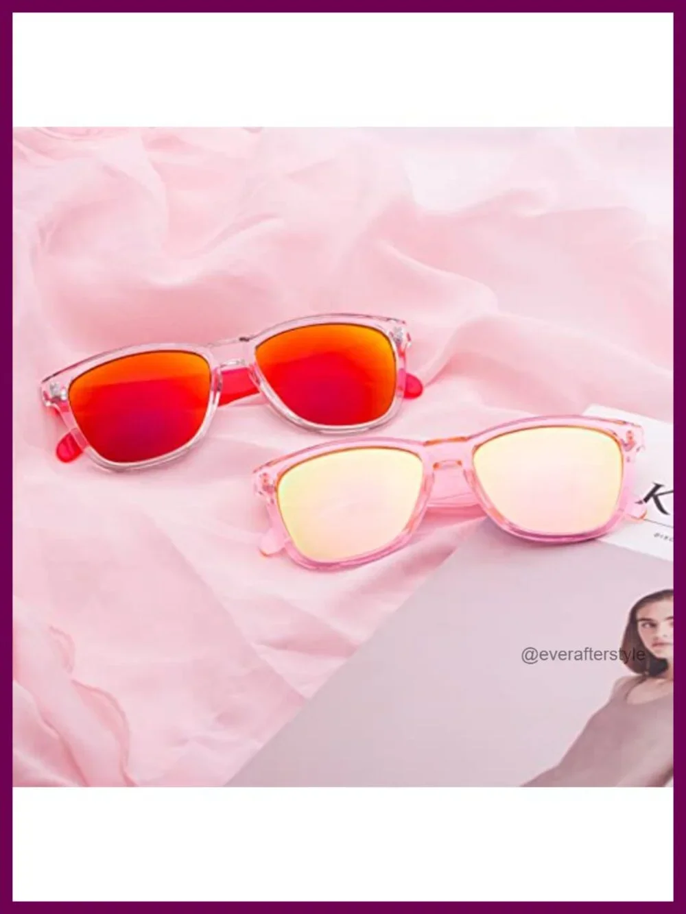 Square UV400 Mirrored Lens Sunglasses for Women